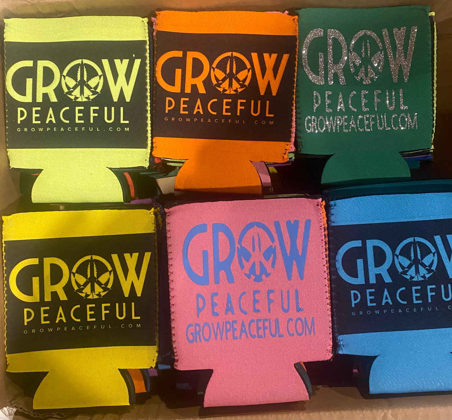 Grow Peaceful Can Koozie